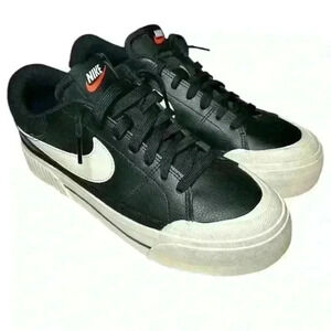 Nike Court Legacy Leather Lift Womens Platform Trainers DM7590 001 US Size 7.5